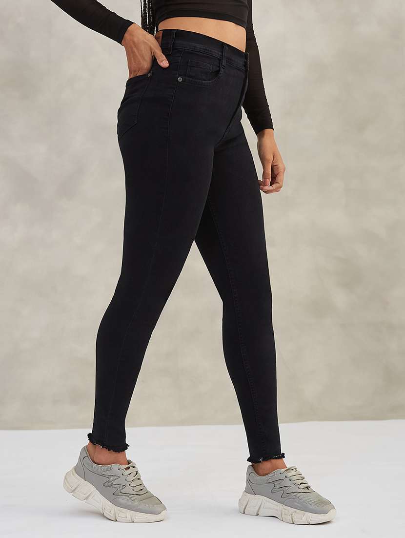 women solid high rise skinny jeans - 22402114 -  Standard Image - 2