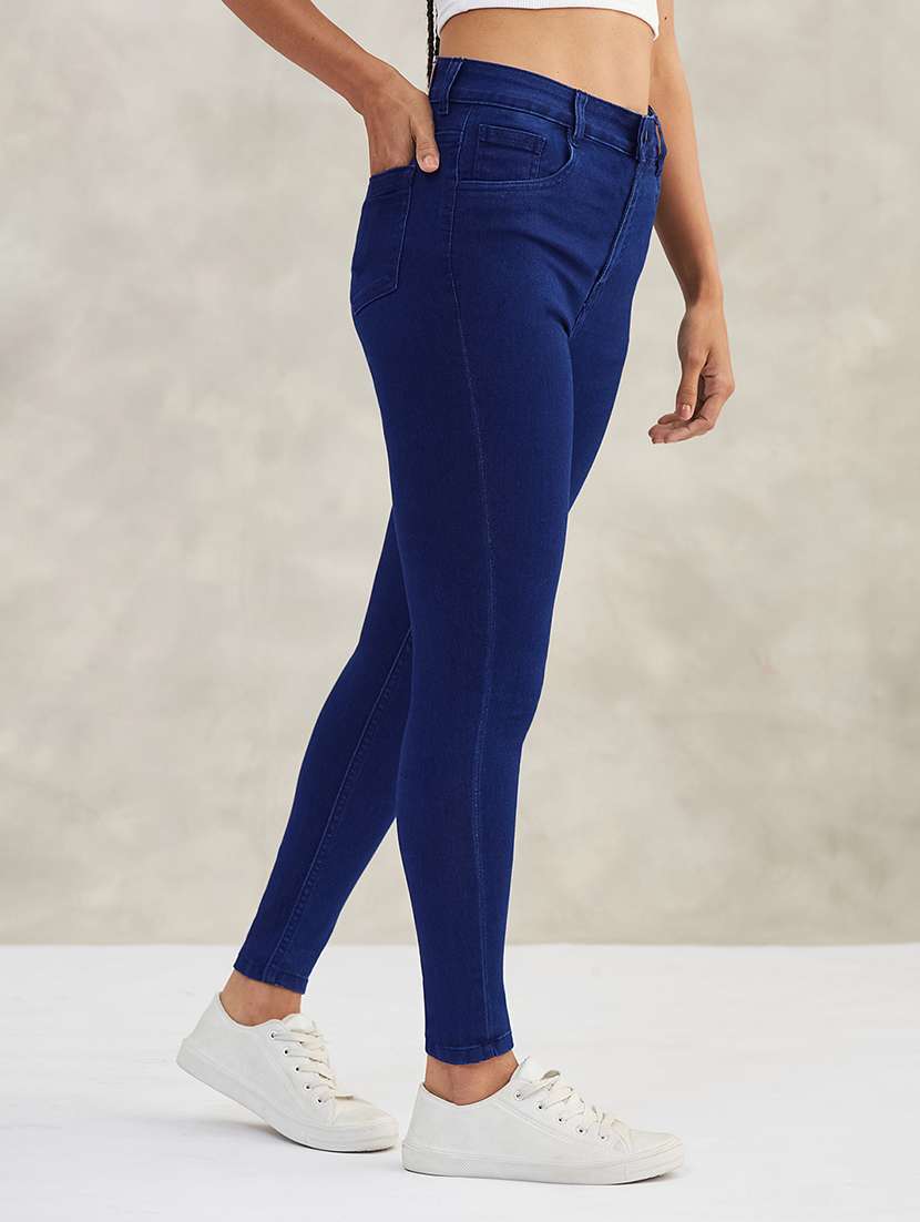 women solid high rise skinny jeans - 22402116 -  Standard Image - 2