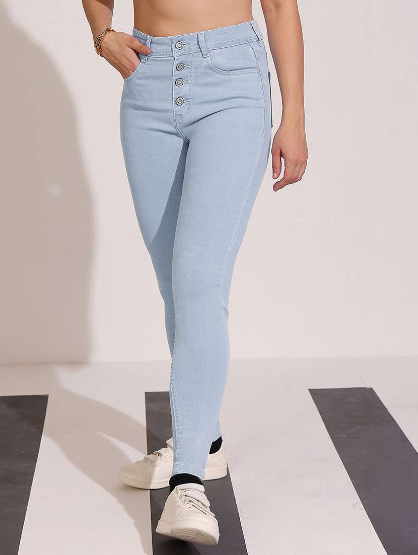 women solid high rise skinny jeans - 22402126 -  Standard Image - 2