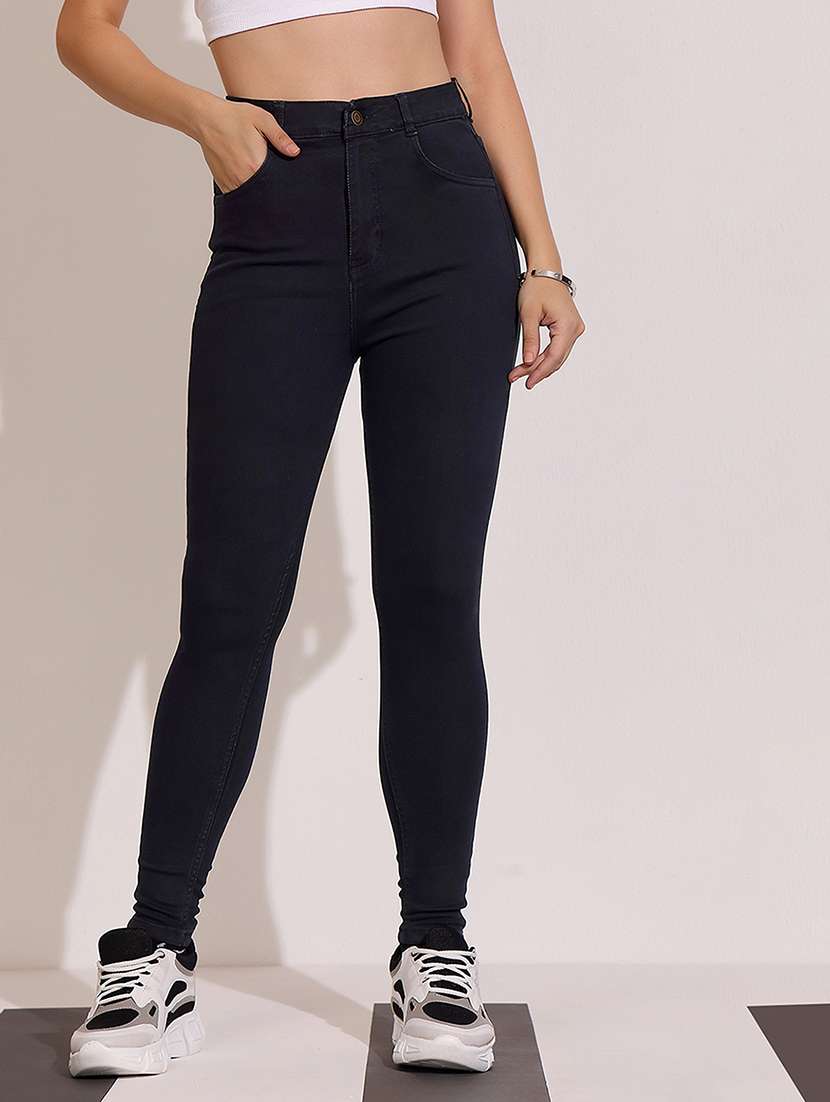 women solid high rise skinny fit jeans - 22402127 -  Standard Image - 2