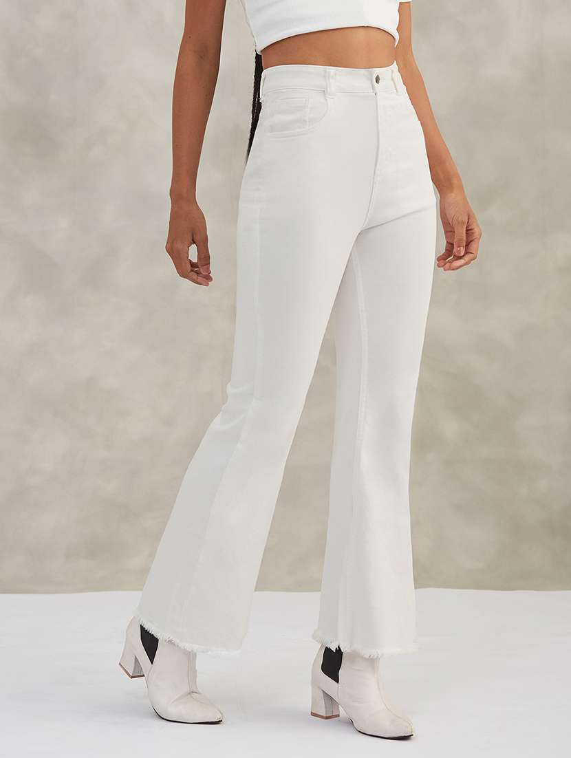 women solid high rise bootcut jeans - 22402137 -  Standard Image - 2