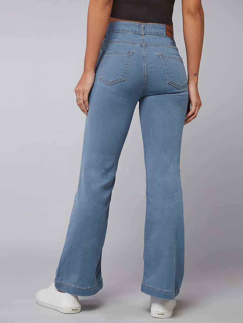 women solid high rise bootcut jeans - 22402138 -  Standard Image - 2