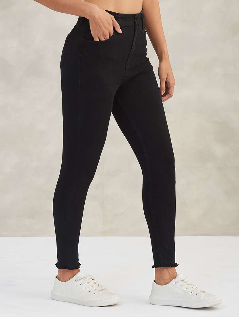 women solid high rise skinny jeans - 22402140 -  Standard Image - 2
