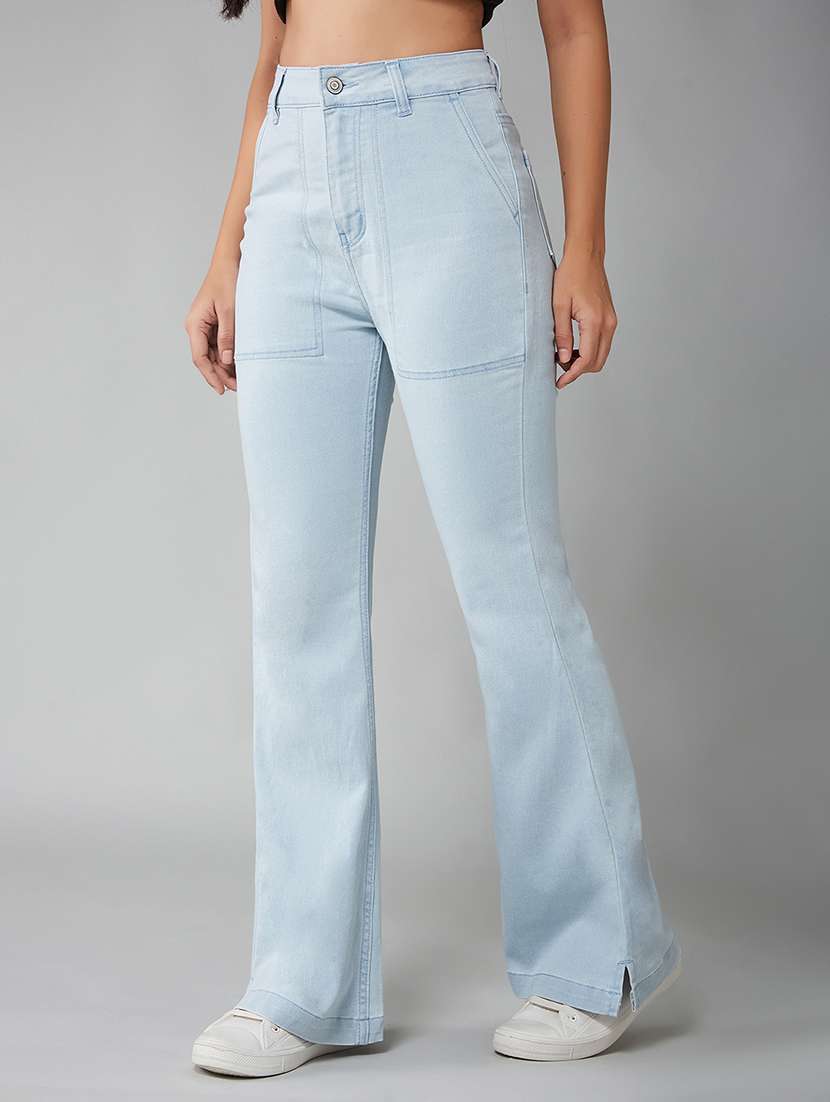 women solid high rise bootcut jeans - 22402146 -  Standard Image - 2