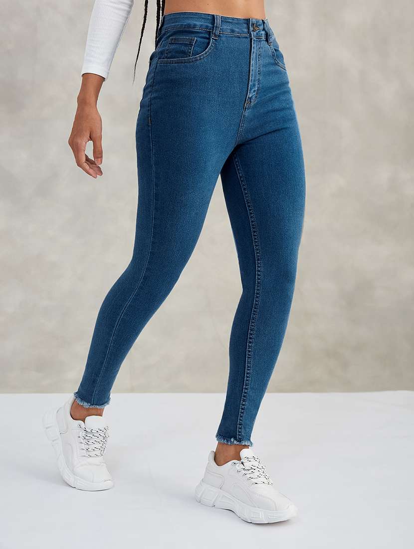 women solid high rise skinny jeans - 22402148 -  Standard Image - 2