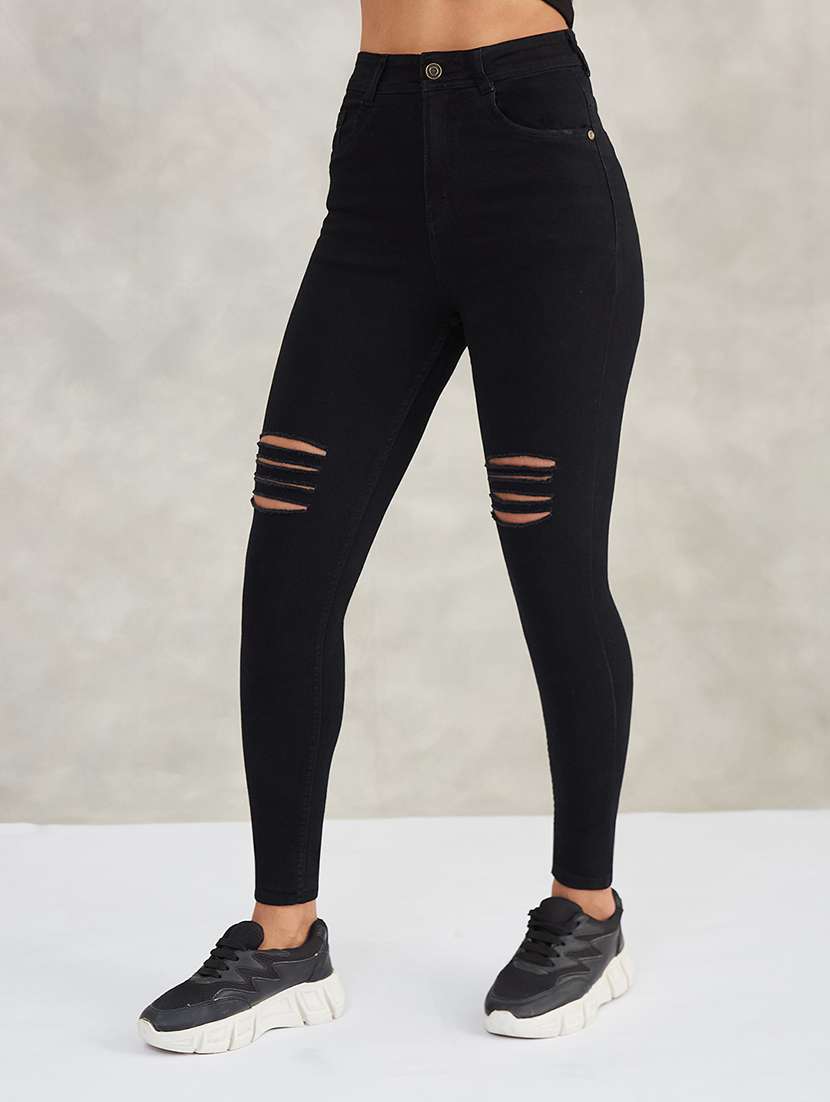 women distressed high rise skinny jeans - 22402163 -  Standard Image - 2