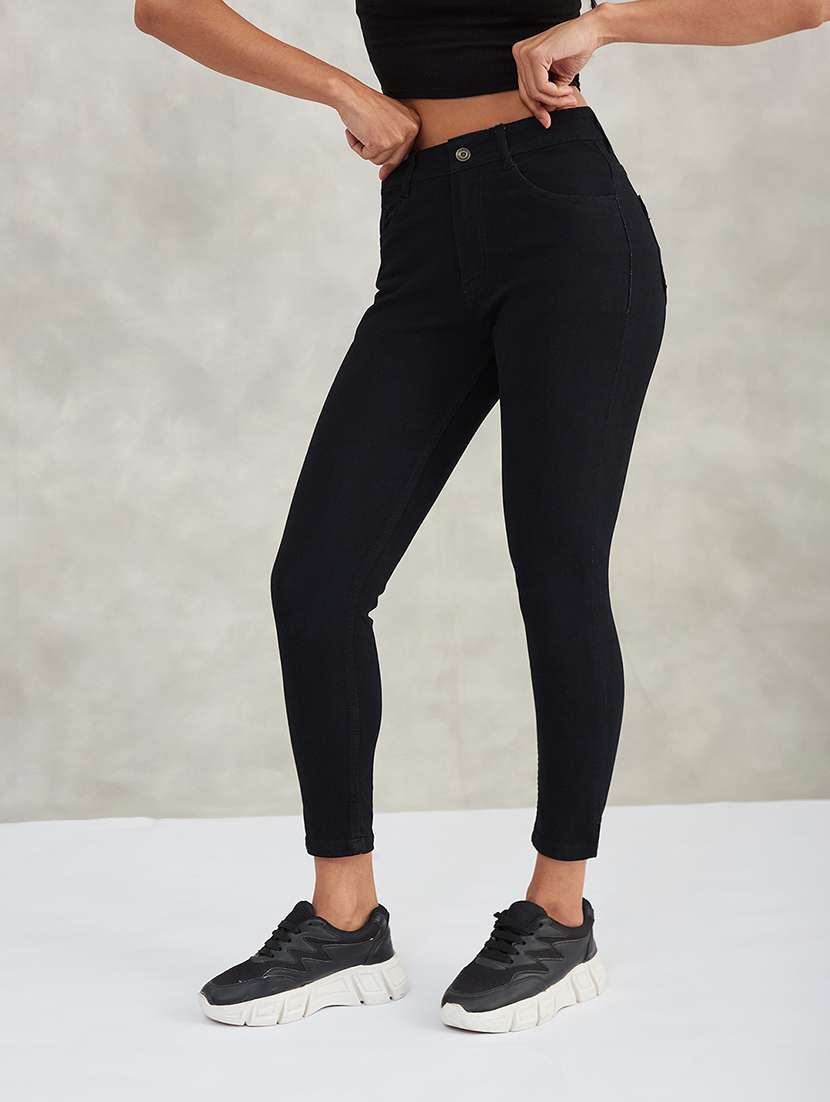 women solid high rise skinny jeans - 22402188 -  Standard Image - 2