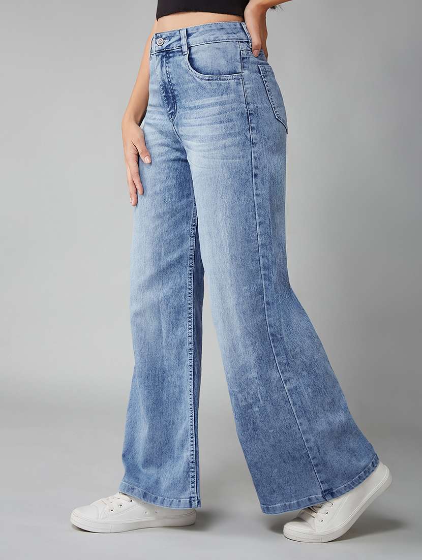 women solid high rise wide leg jeans - 22402189 -  Standard Image - 2