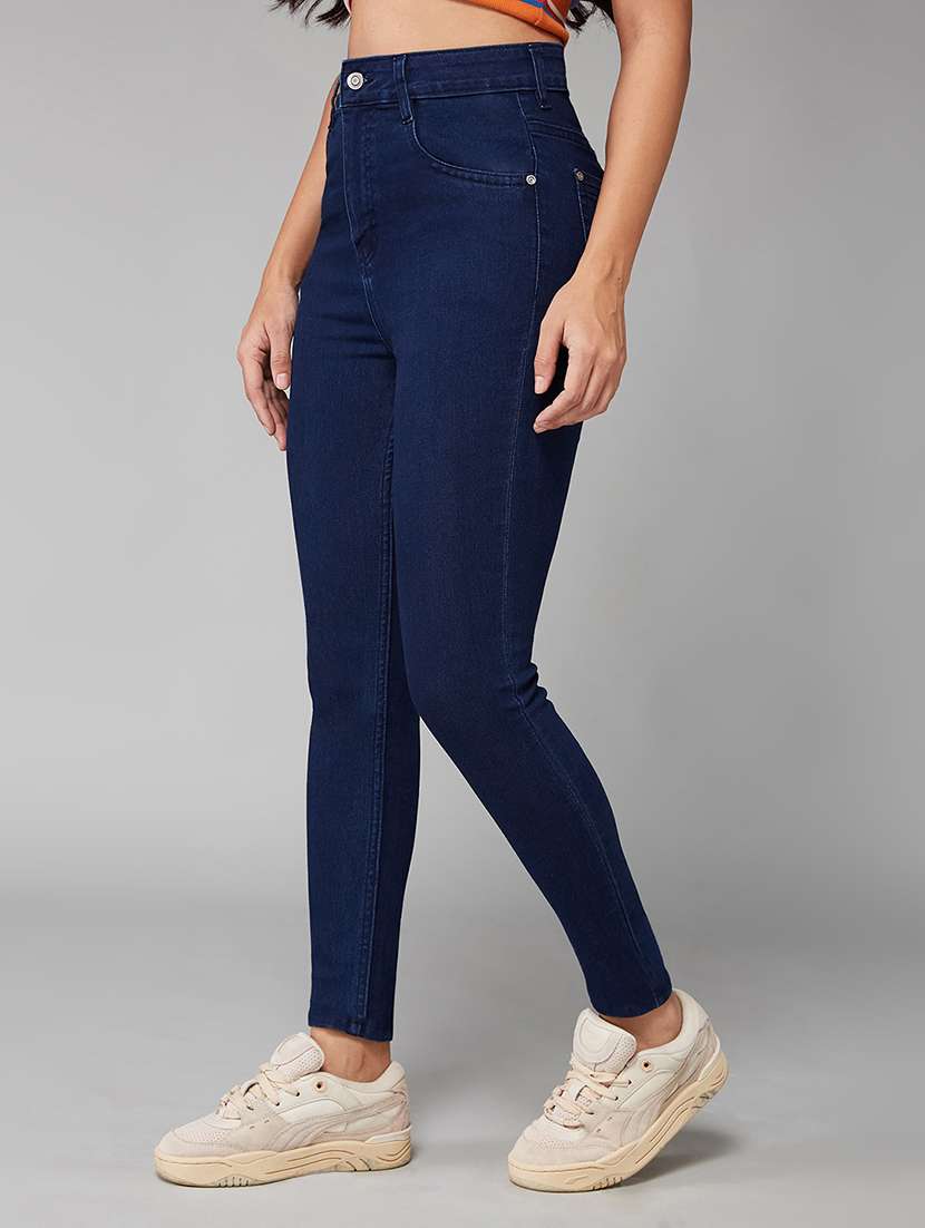 women solid high rise skinny jeans - 22402192 -  Standard Image - 2