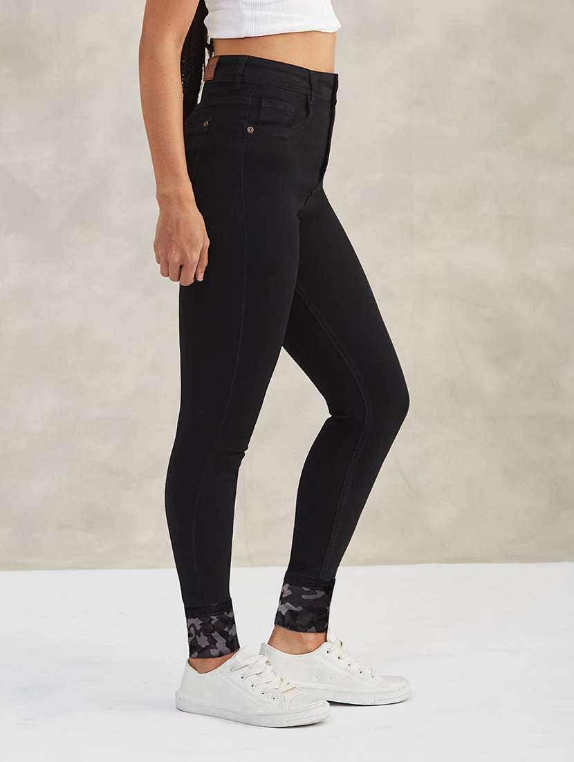 women printed high rise skinny jeans - 22402200 -  Standard Image - 2