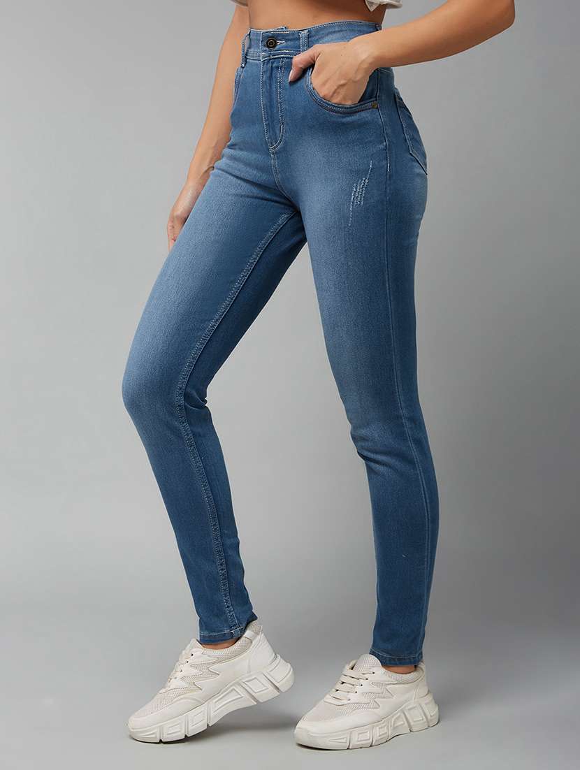 women solid high rise skinny jeans - 22402204 -  Standard Image - 2