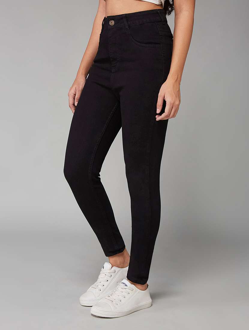 women solid high rise skinny jeans - 22402213 -  Standard Image - 2