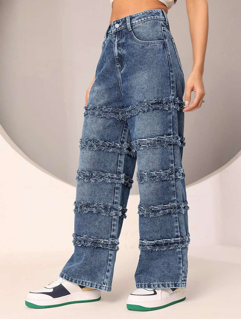 women washed high rise wide leg jeans - 22402218 -  Standard Image - 2