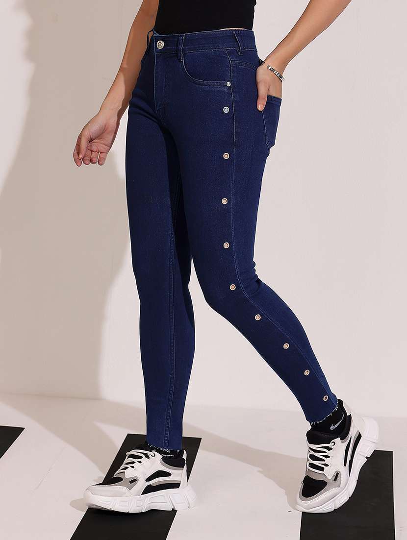 women solid high rise skinny jeans - 22402222 -  Standard Image - 2