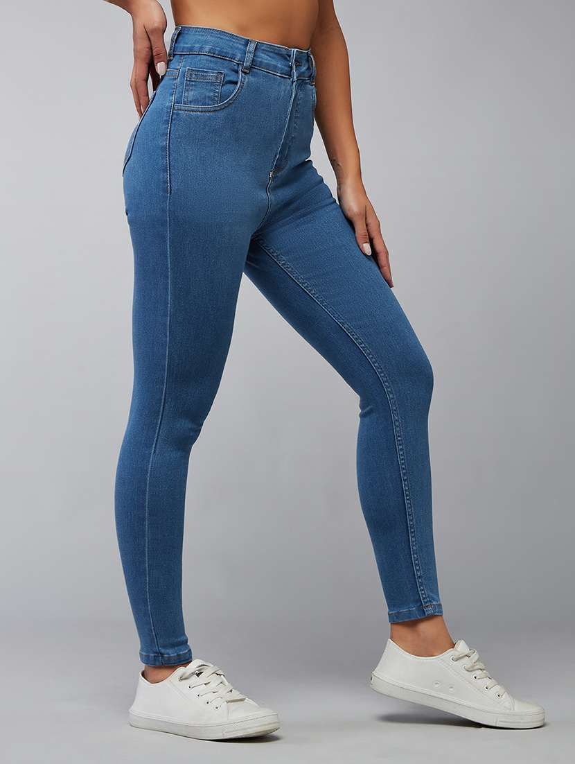 women solid high rise skinny jeans - 22402229 -  Standard Image - 2