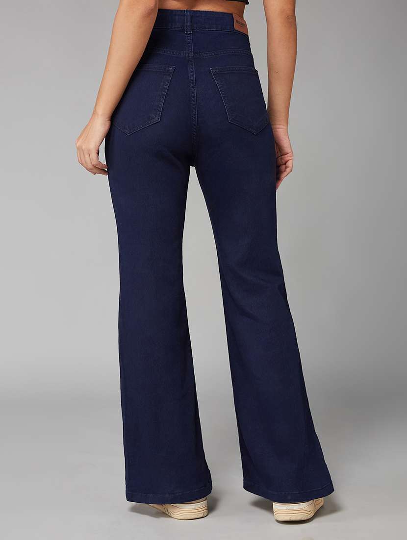 women solid high rise bootcut jeans - 22402243 -  Standard Image - 2