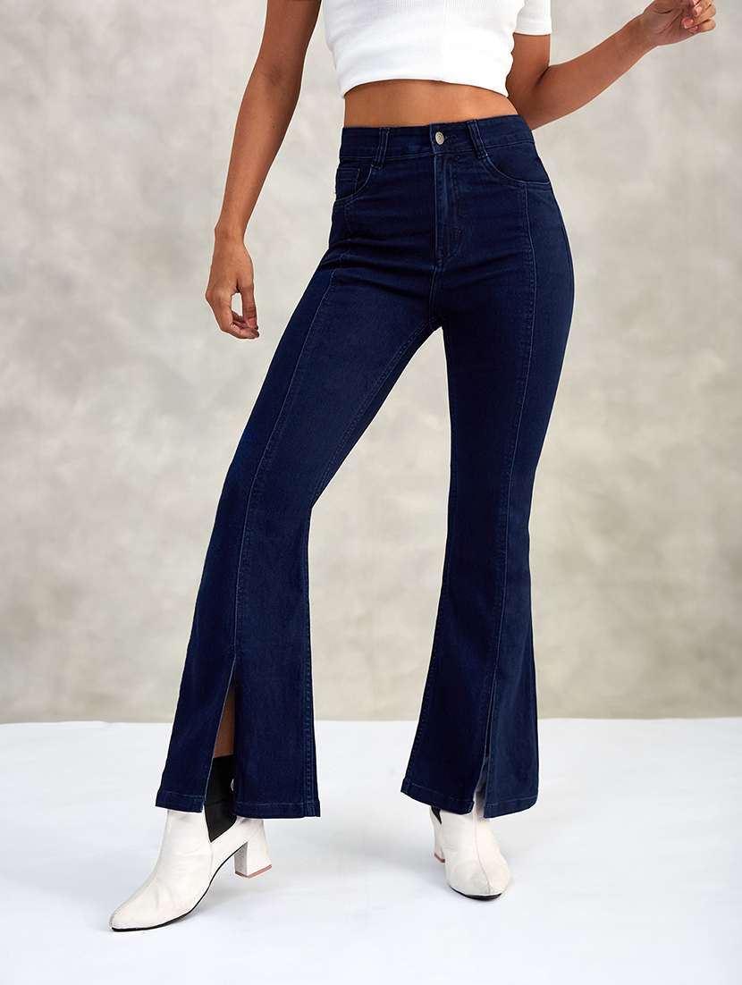 Women Solid High Rise Bootcut Jeans - 22402250 -  Standard Image - 2