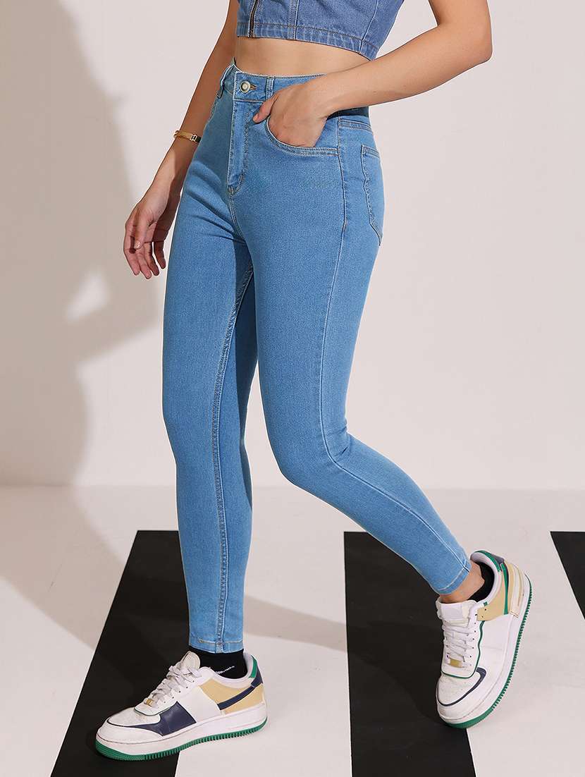 women solid high rise skinny jeans - 22402253 -  Standard Image - 2