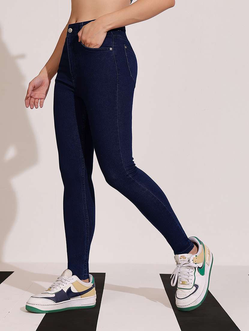 women solid high rise skinny jeans - 22402256 -  Standard Image - 2