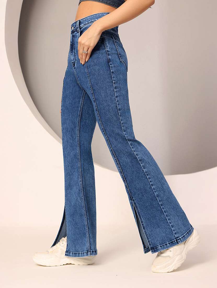 women solid high rise bootcut jeans - 22402260 -  Standard Image - 2