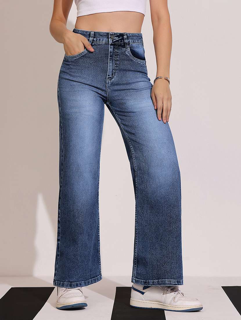 women solid high rise bootcut jeans - 22402278 -  Standard Image - 2