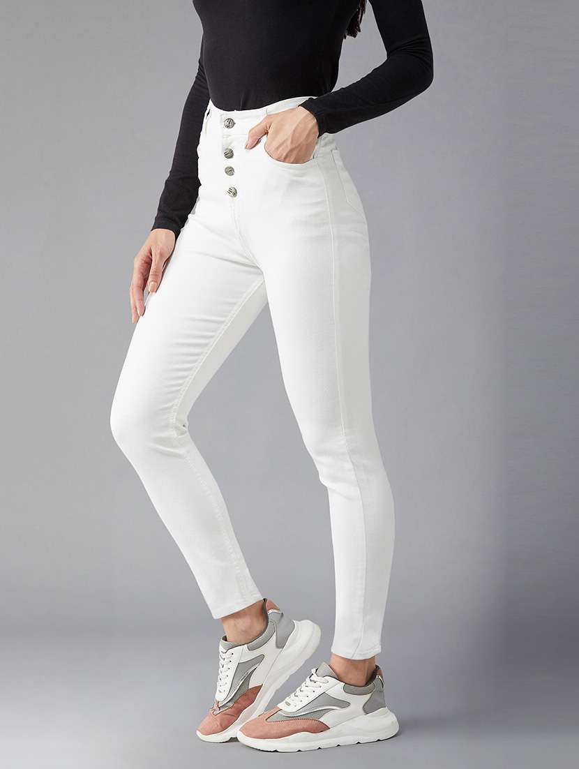 women solid high rise skinny jeans - 22402279 -  Standard Image - 2