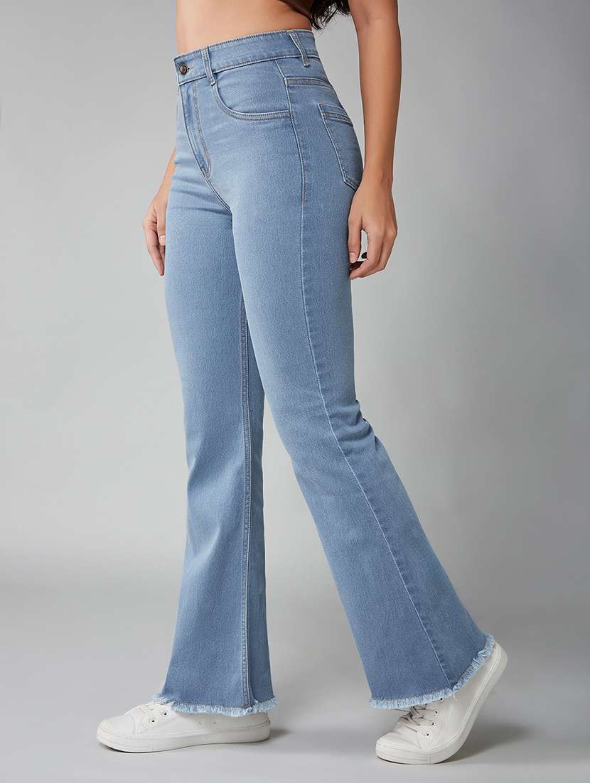 women solid high rise bootcut jeans - 22402299 -  Standard Image - 2