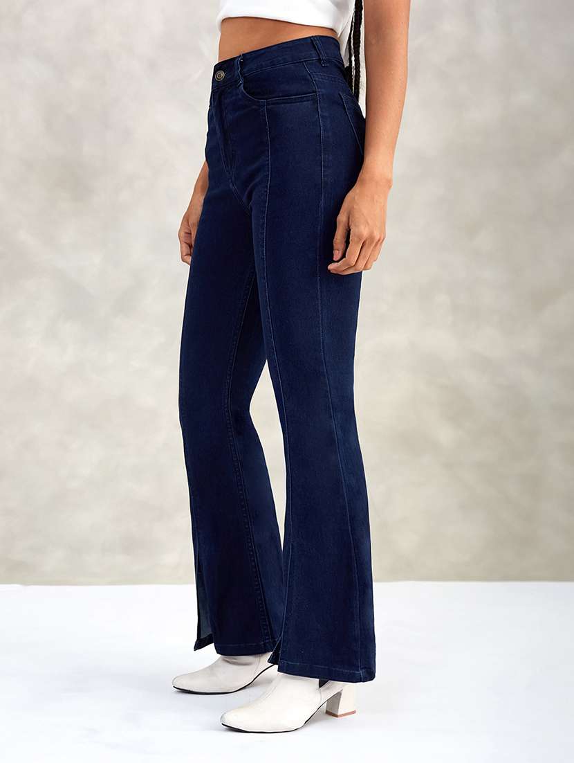 women solid high rise bootcut jeans - 22402324 -  Standard Image - 2