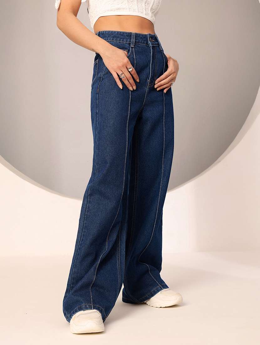 women solid high rise relaxed jeans - 22402328 -  Standard Image - 2