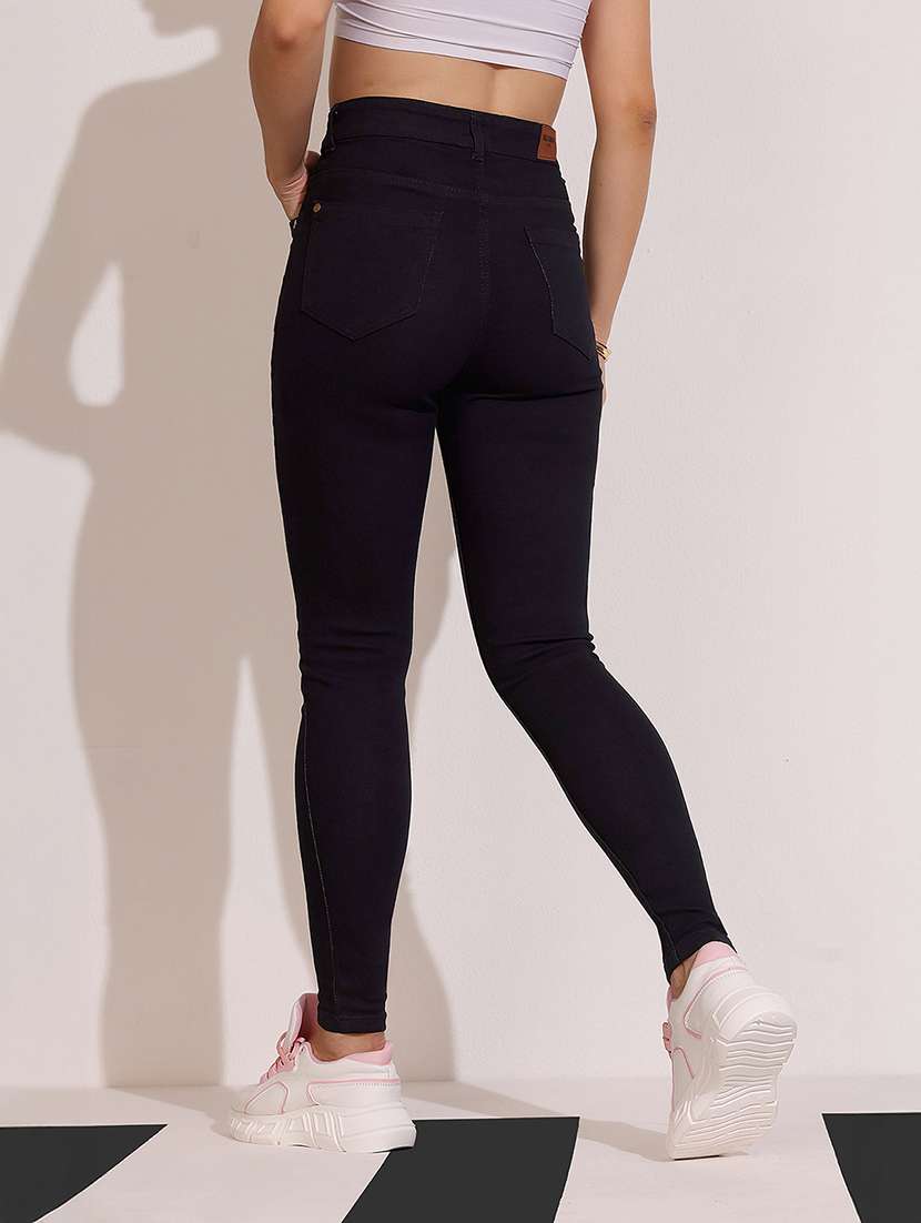 women solid high rise skinny jeans - 22402340 -  Standard Image - 2