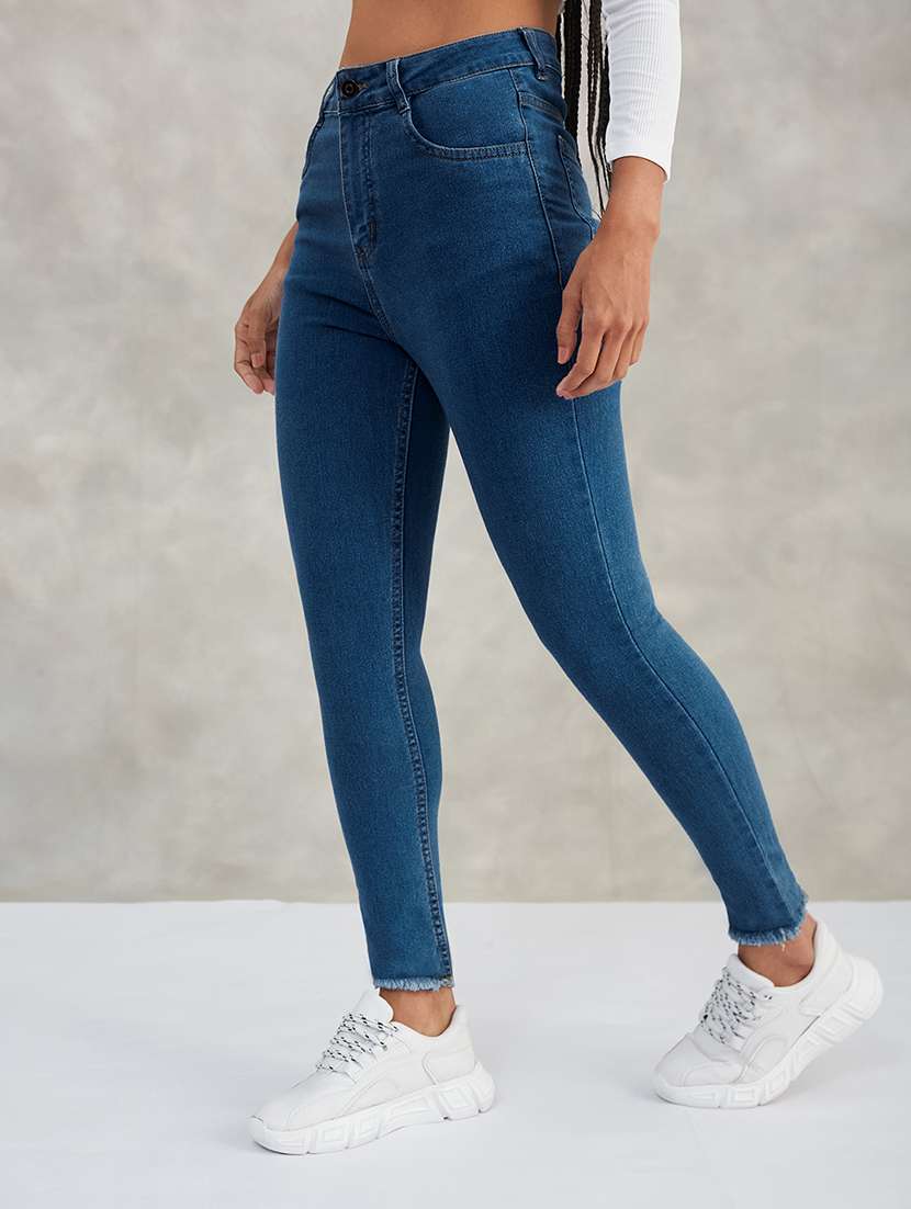 women solid high rise skinny jeans - 22402346 -  Standard Image - 2