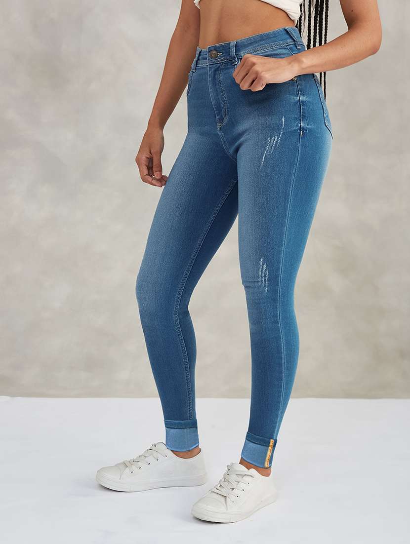 women distressed high rise skinny jeans - 22402348 -  Standard Image - 2