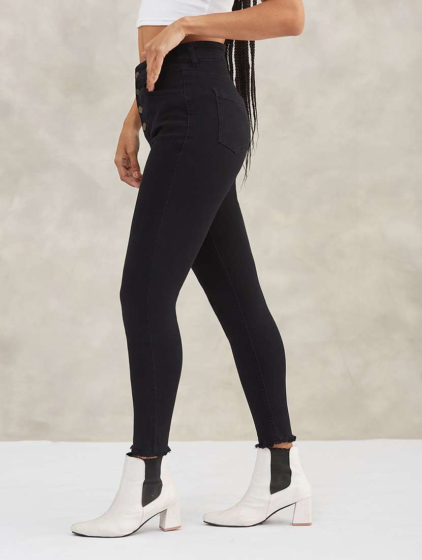 women solid high rise skinny jeans - 22402359 -  Standard Image - 2