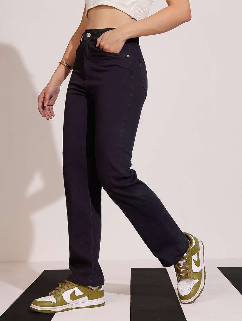 women solid high rise bootcut jeans - 22402361 -  Standard Image - 2