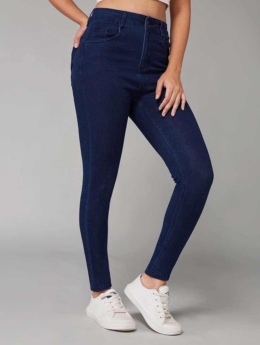 women solid high rise skinny jeans - 22402365 -  Standard Image - 2