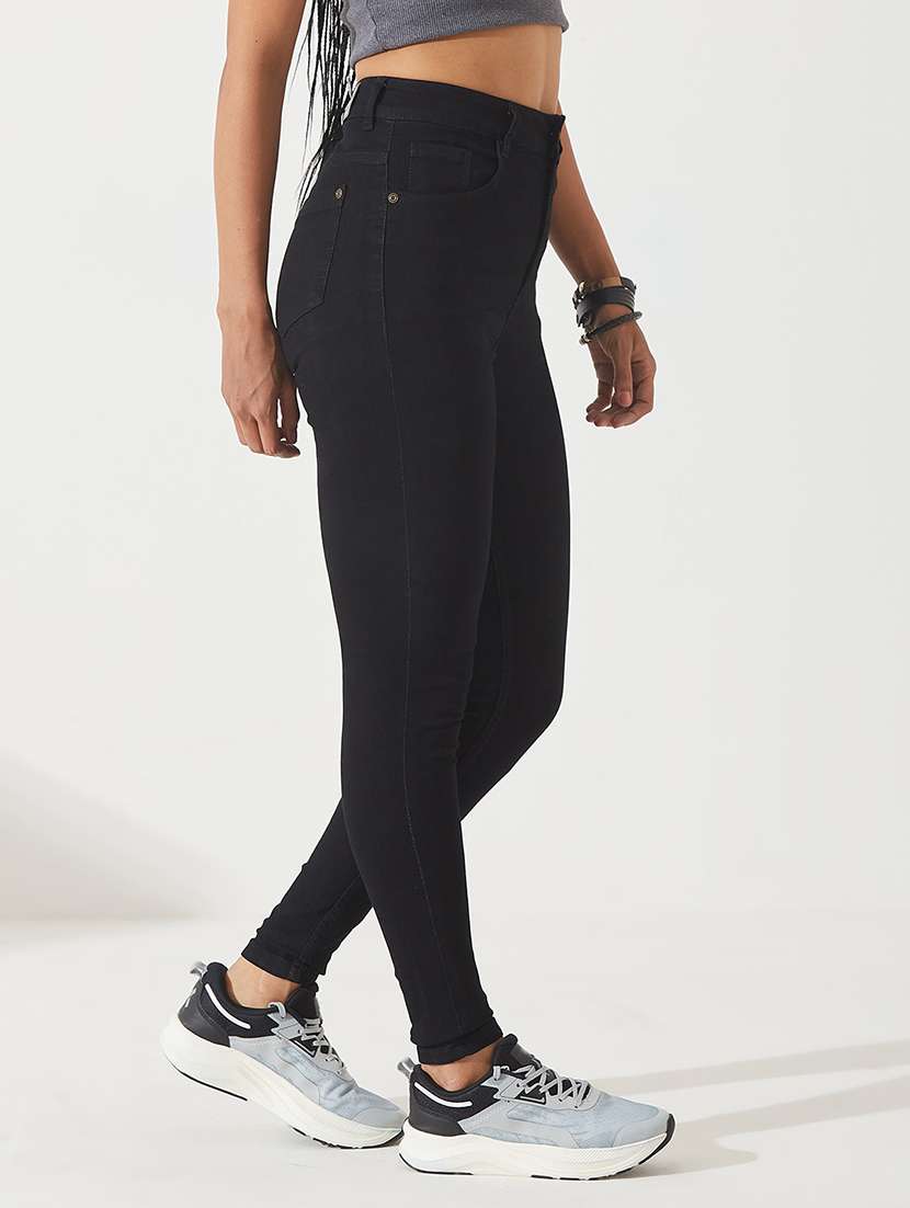 women solid high rise skinny jeans - 22402394 -  Standard Image - 2