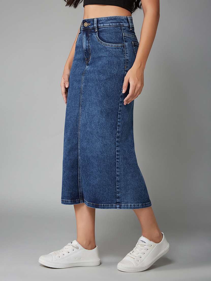 women solid high rise bodycon skirt - 22402491 -  Standard Image - 2