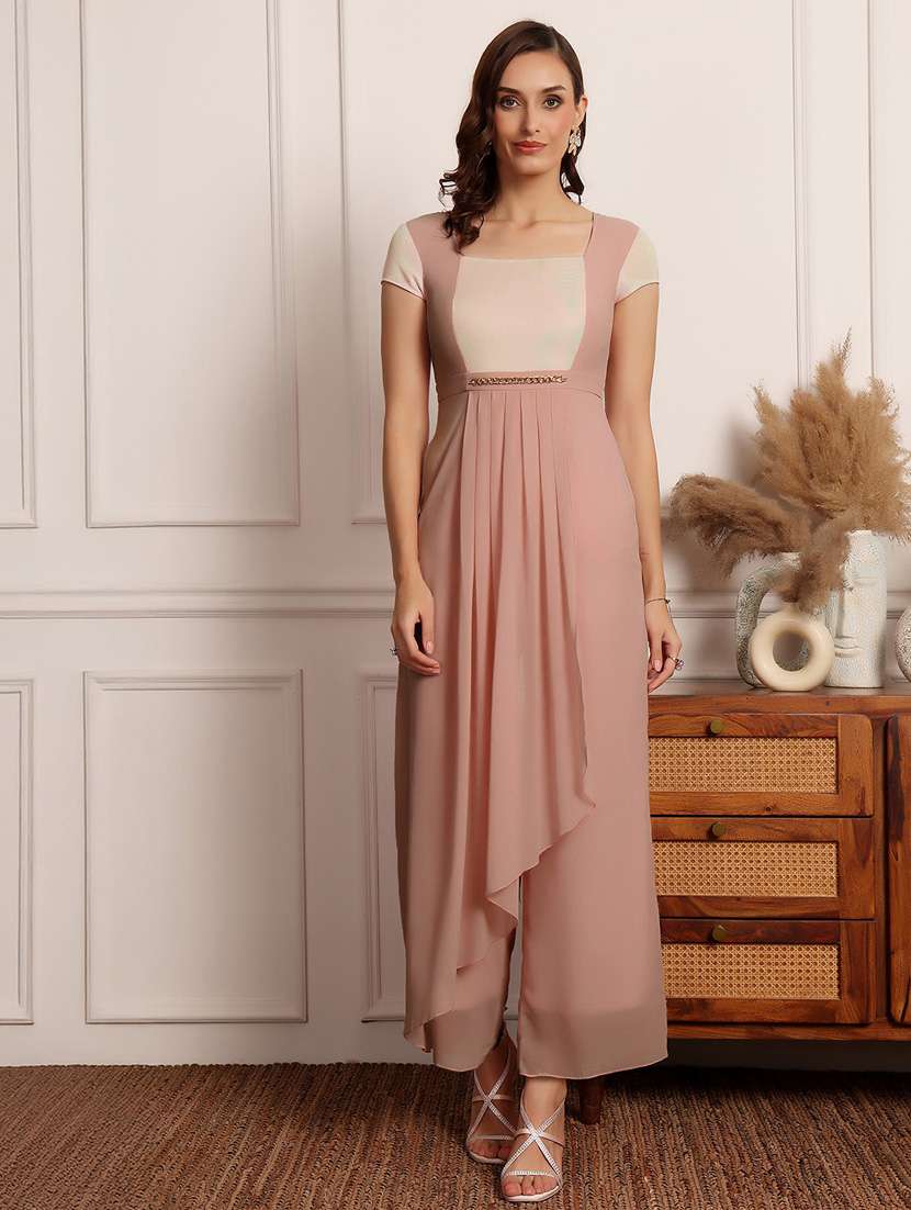 women solid short sleeve jumpsuit - 22402544 -  Standard Image - 2