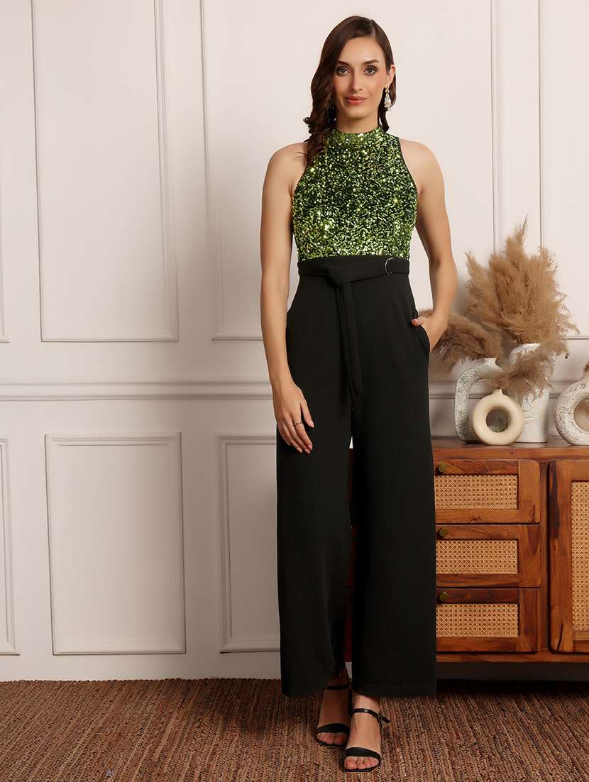 women sequined halter neck jumpsuit - 22402560 -  Standard Image - 2