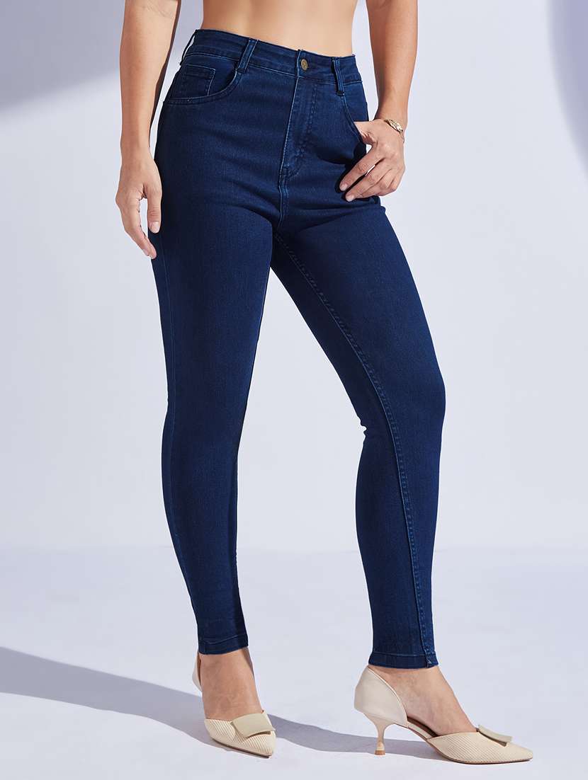 women solid high rise skinny jeans - 22402599 -  Standard Image - 2