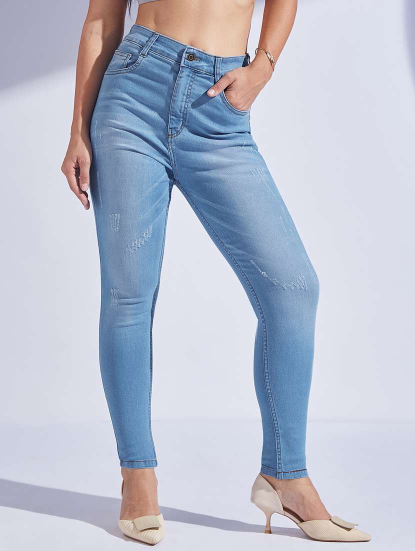 women distressed high rise skinny jeans - 22402601 -  Standard Image - 2