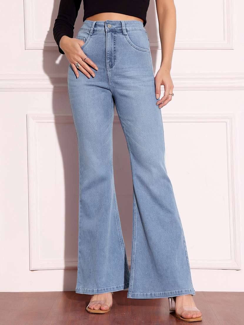 women solid high rise bootcut jeans - 22402604 -  Standard Image - 2