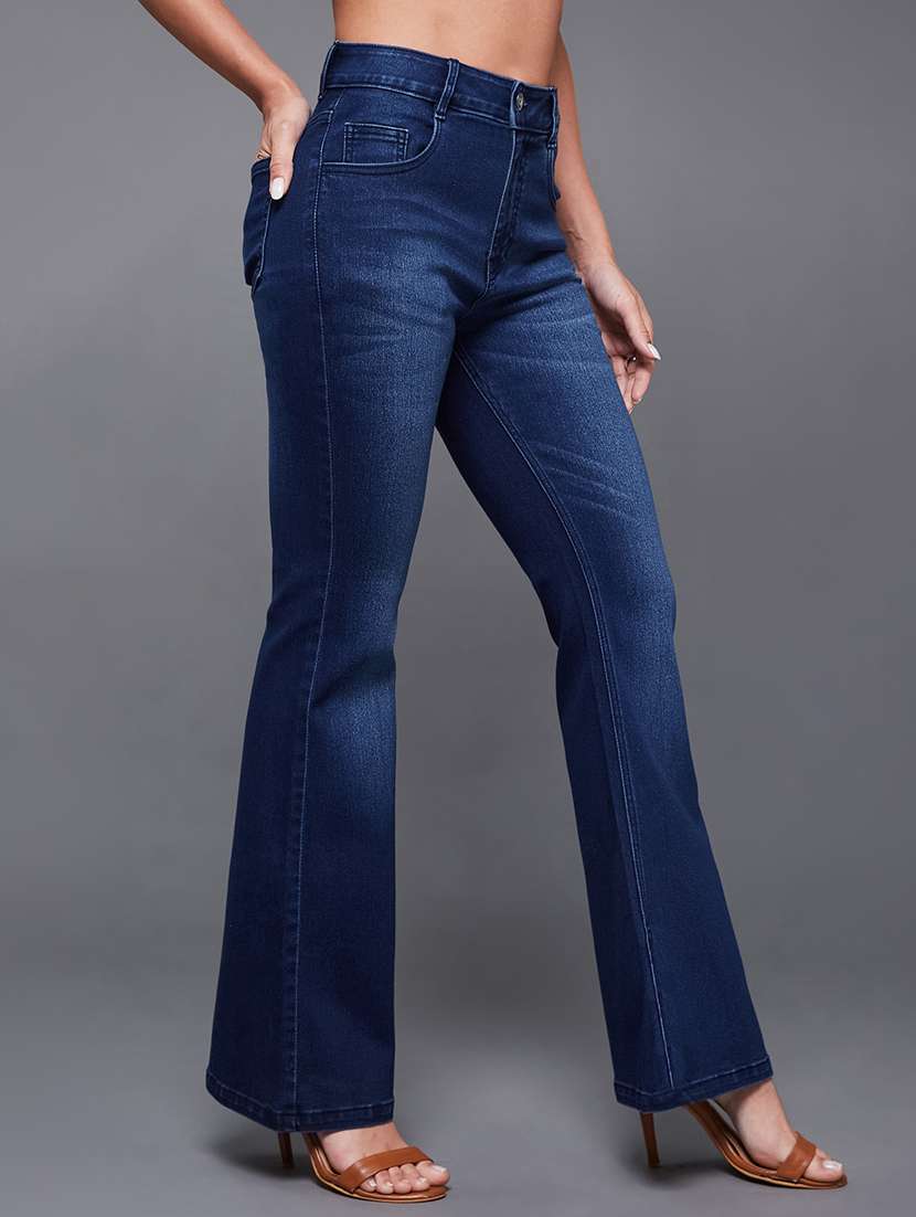 women solid high rise bootcut jeans - 22402610 -  Standard Image - 2