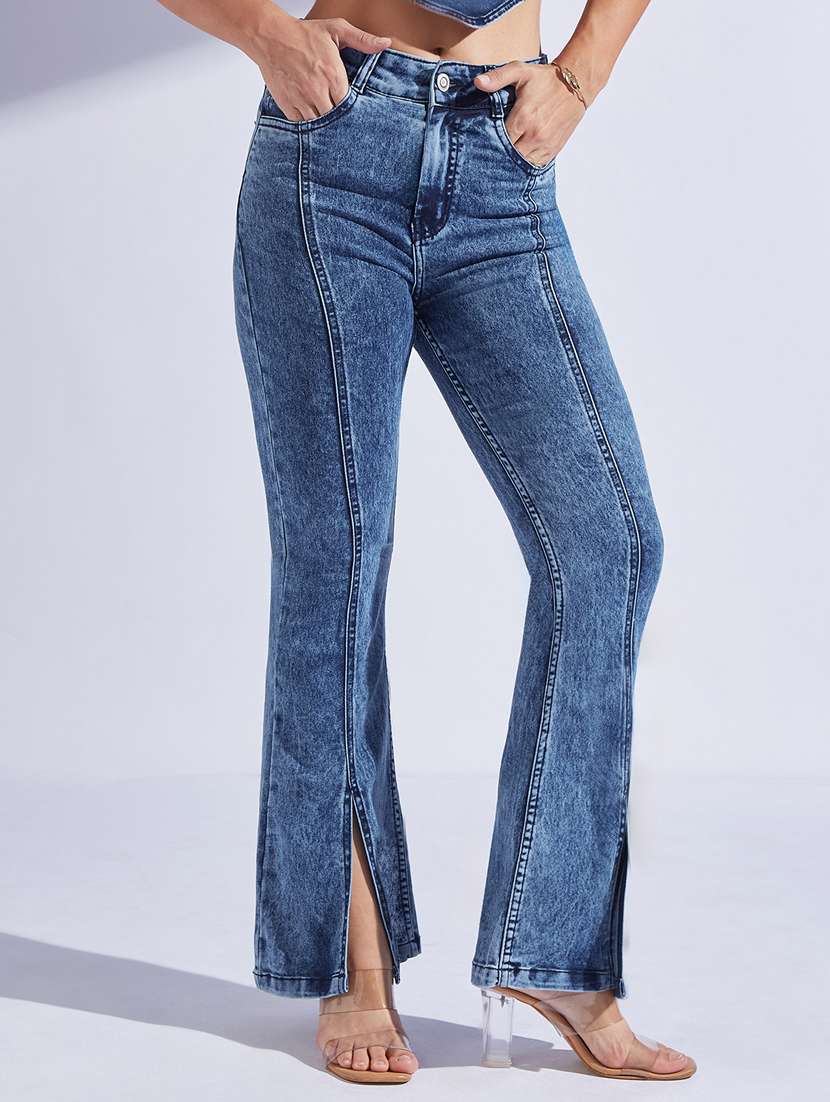 Women Solid High Rise Bootcut Jeans - 22402621 -  Standard Image - 2