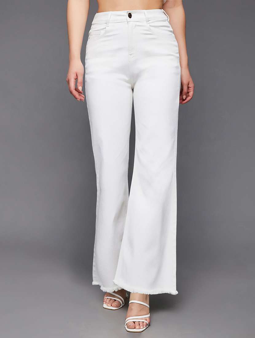 women solid high rise bootcut jeans - 22402630 -  Standard Image - 2
