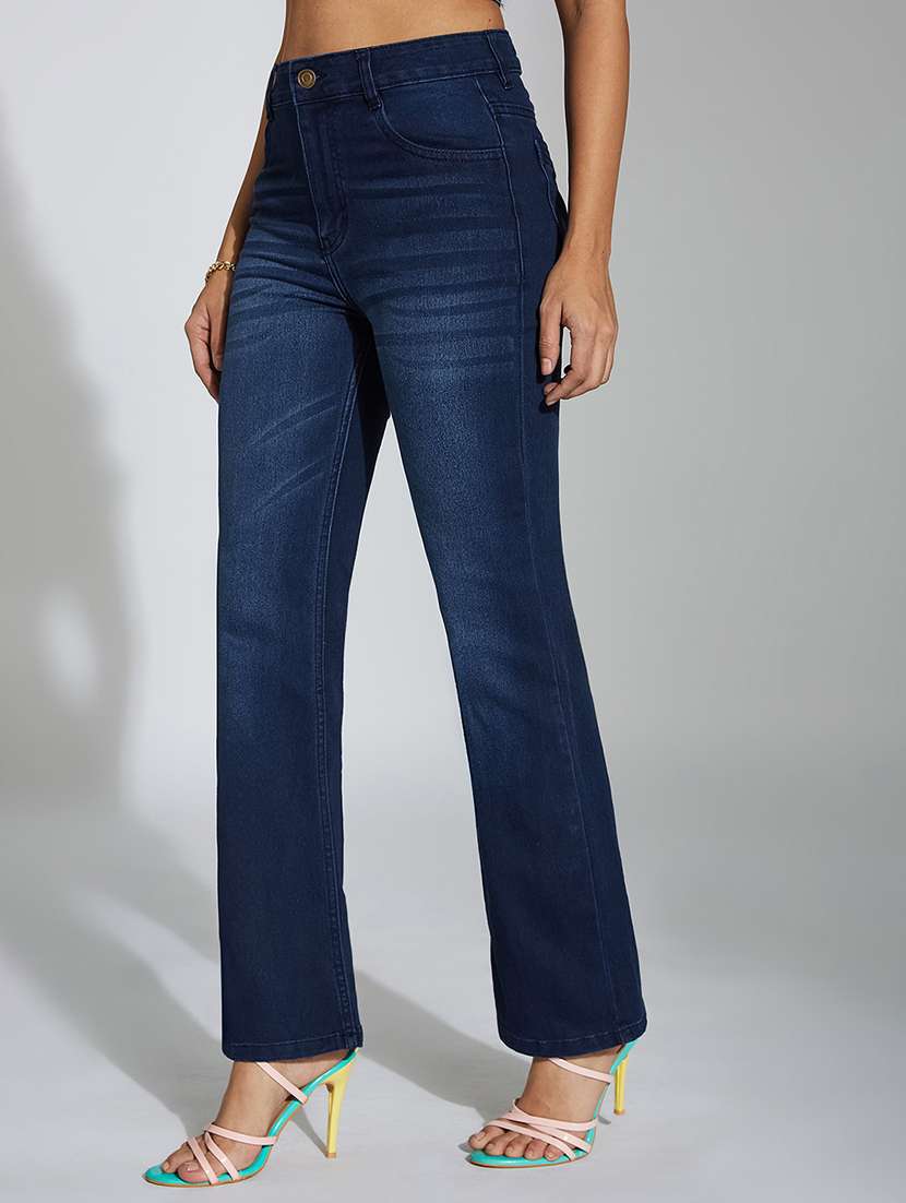 women solid high rise bootcut jeans - 22402638 -  Standard Image - 2
