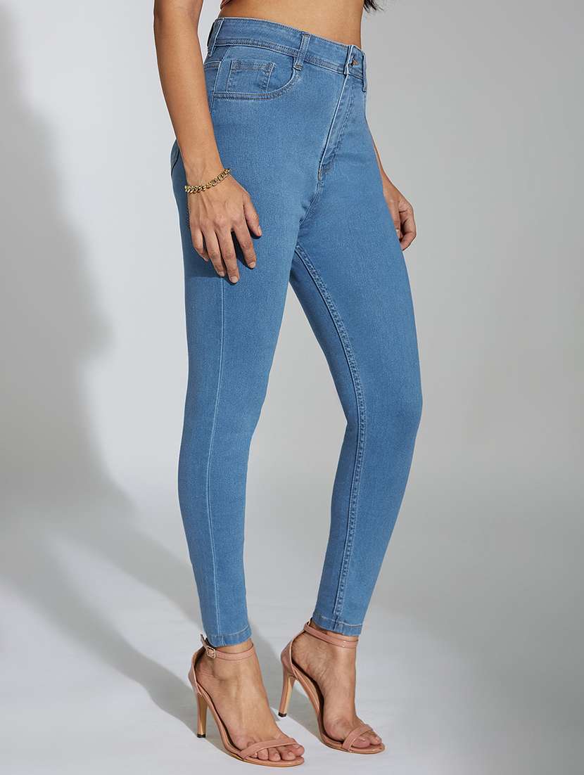 women solid high rise skinny jeans - 22402639 -  Standard Image - 2
