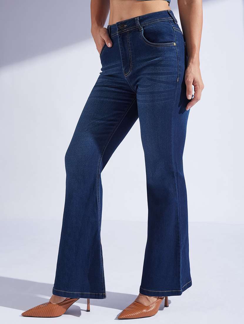 Women Solid High Rise Bootcut Jeans - 22402642 -  Standard Image - 2