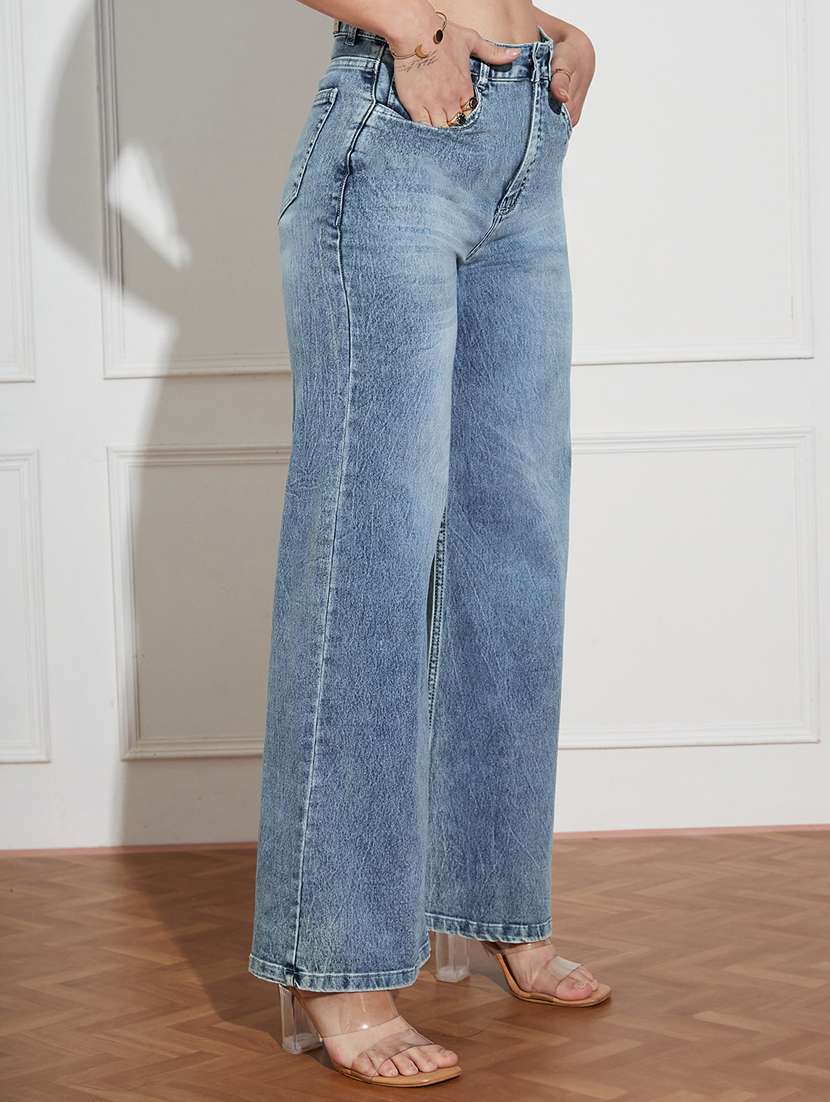 women solid high rise wide leg jeans - 22402643 -  Standard Image - 2