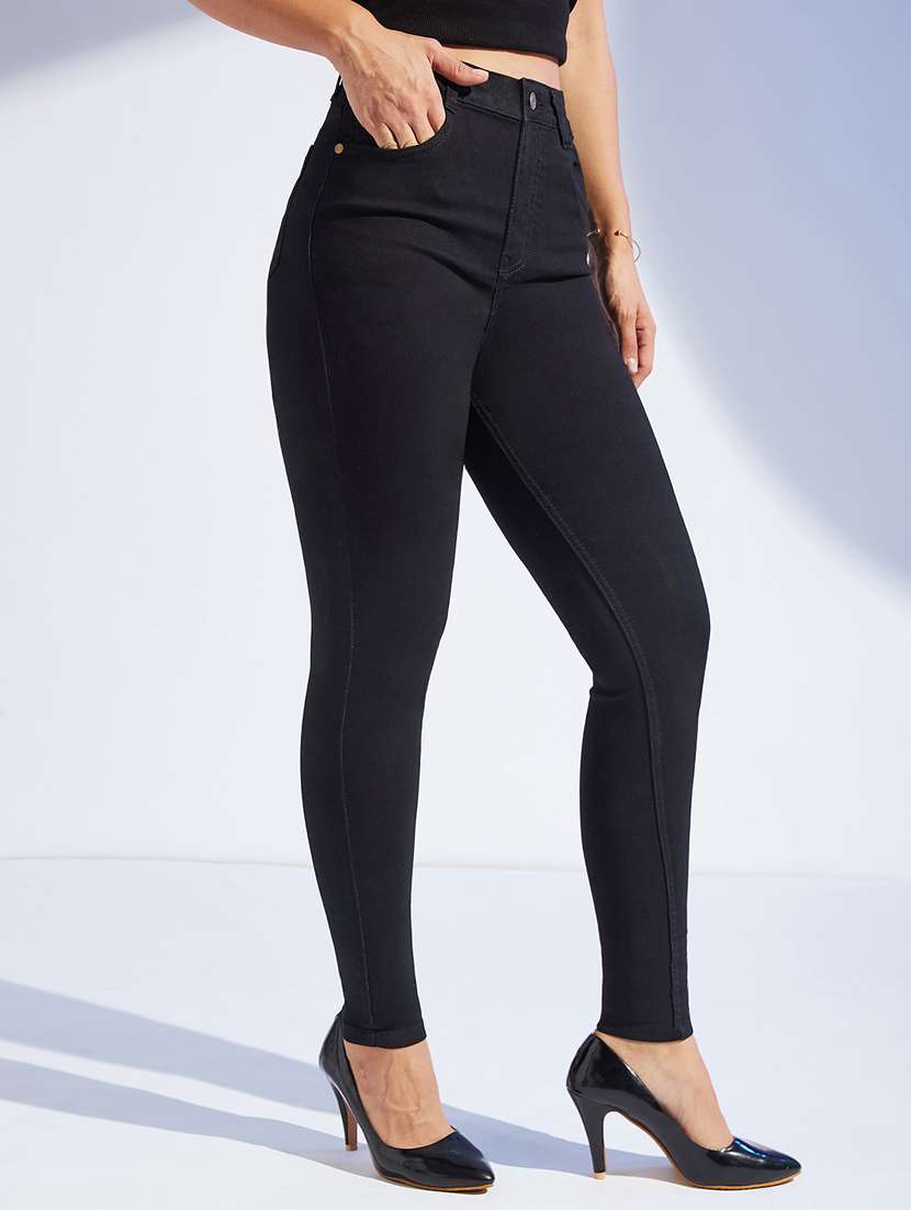 women solid high rise skinny jeans - 22402644 -  Standard Image - 2